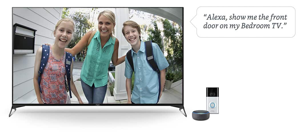 TV, smart devices, “Alexa, show me the front door on my bedroom TV.” Works with Alexa