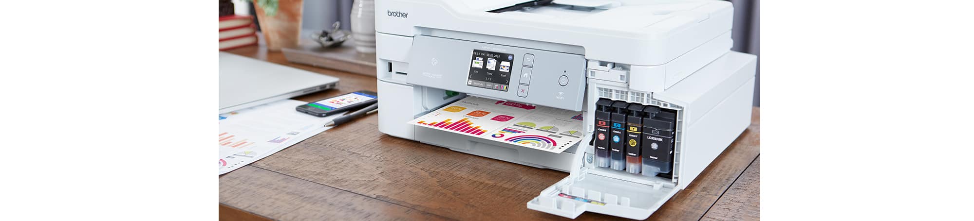 Printer with ink cartridges