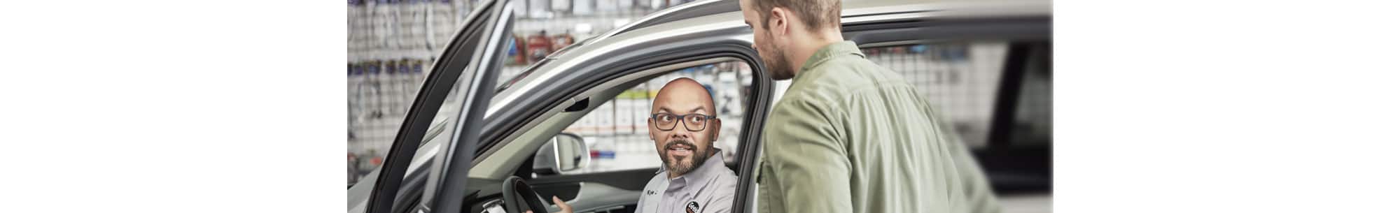 Geek Squad Agent with client