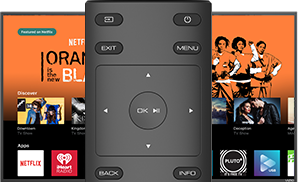 TV, remote, streaming content