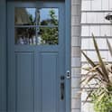 Front door with smart doorbell