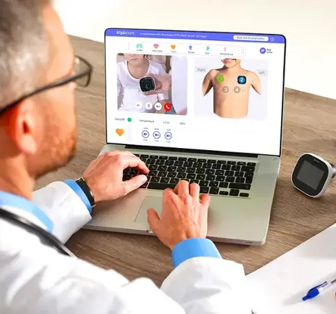 Doctor conducting virtual exam