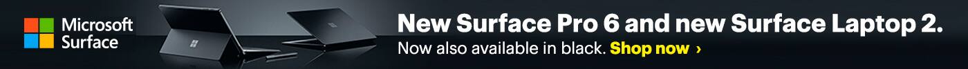 New Surface Pro 6 and new Surface Laptop 2. Now also available in black. Shop now.