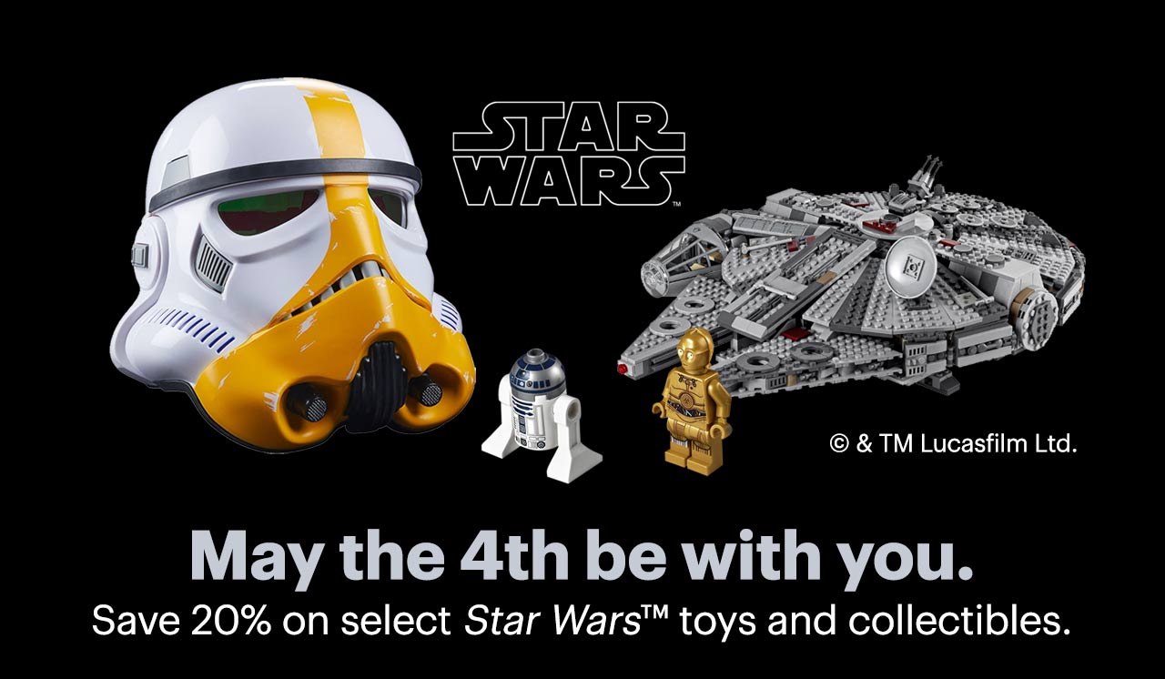 May the 4th be with you. Save 20% on select Star Wars toys and collectibles. Shop now.