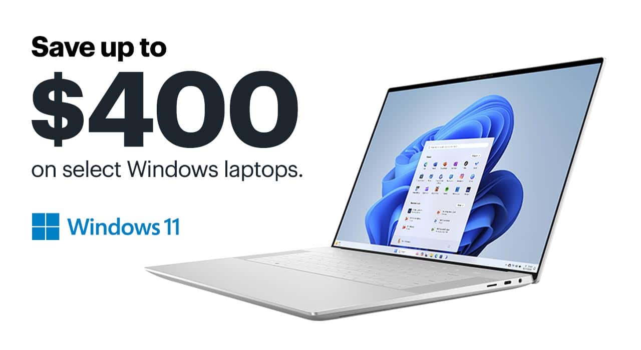 Save up to $400 on select Windows laptops. 