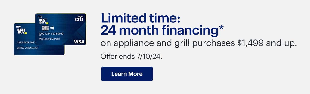 Limited time: 24 month financing on appliance and grill purchases $1,499 and up. Offer ends 7/10/24. Learn more. Reference disclaimer.