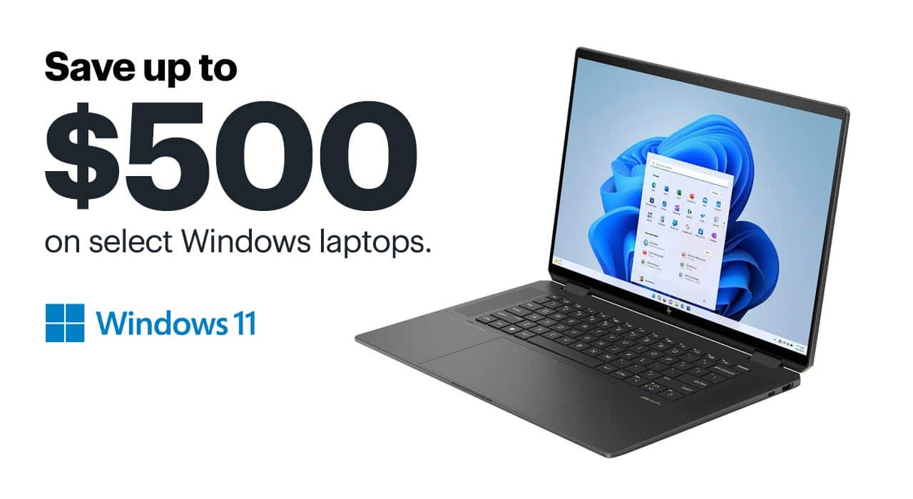 Save up to $500 on select Windows laptops