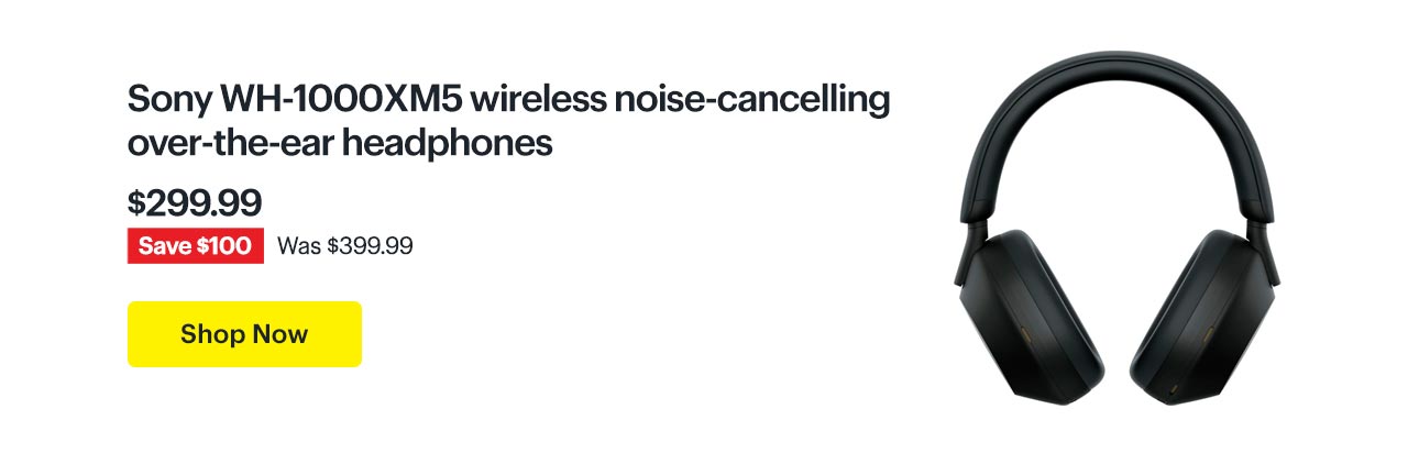 Sony WH-1000XM5 wireless noise-cancelling over-the-ear headphones. Shop now.