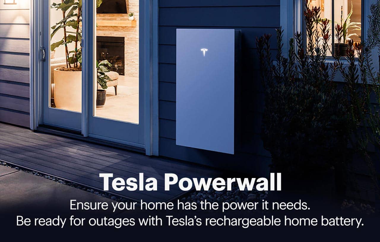 Tesla Powerwall. Ensure your home has the power it needs. Be ready for outages with Tesla's rechargeable home battery. 