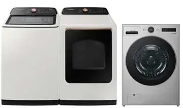 Black washer and dryer