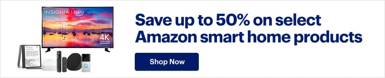 Save up to 50% on select Amazon smart home products. Shop now.