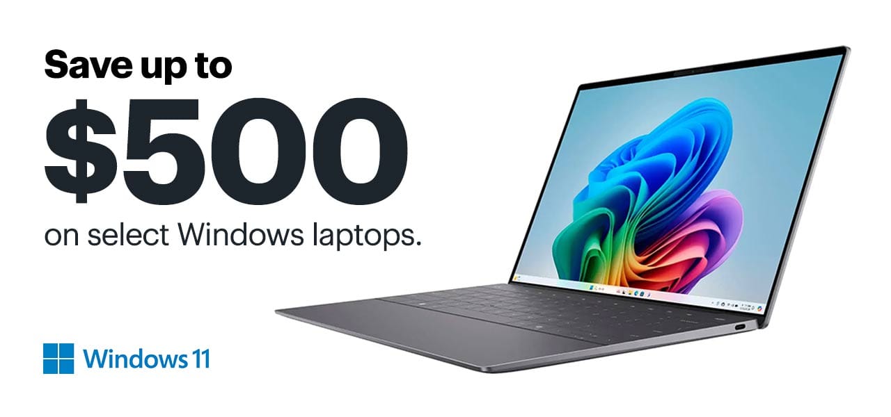 Save up to $500 on select Windows laptops