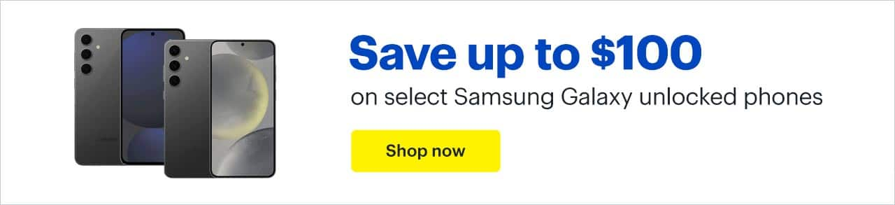 Save up to $100 on select Samsung Galaxy unlocked phones. Shop now.