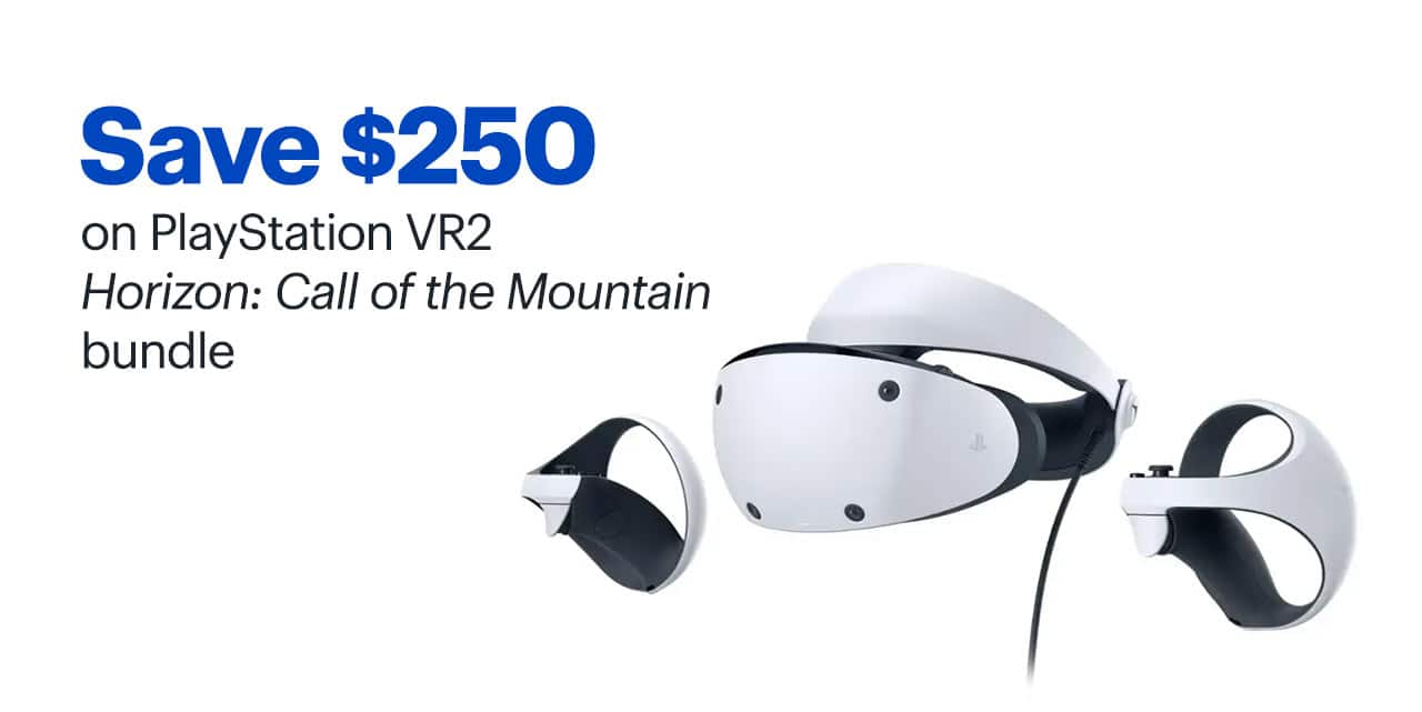 Save $250 on PlayStation VR2 Horizon: Call of the Mountain bundle.