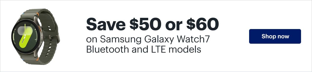 Save $50 or $60 on Samsung Galaxy Watch7 Bluetooth and LTE models. Shop now.