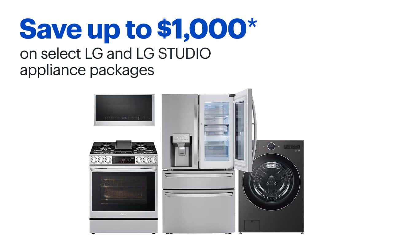 Save up to $1,000 on select LG and LG STUDIO appliance packages. Shop now. Reference disclaimer.