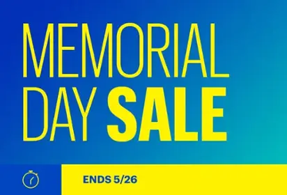 Memorial Day Sale. Ends 5/26.
