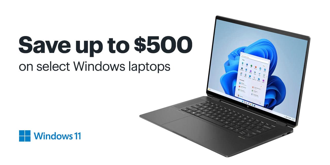 Save up to $500 on select Windows laptops