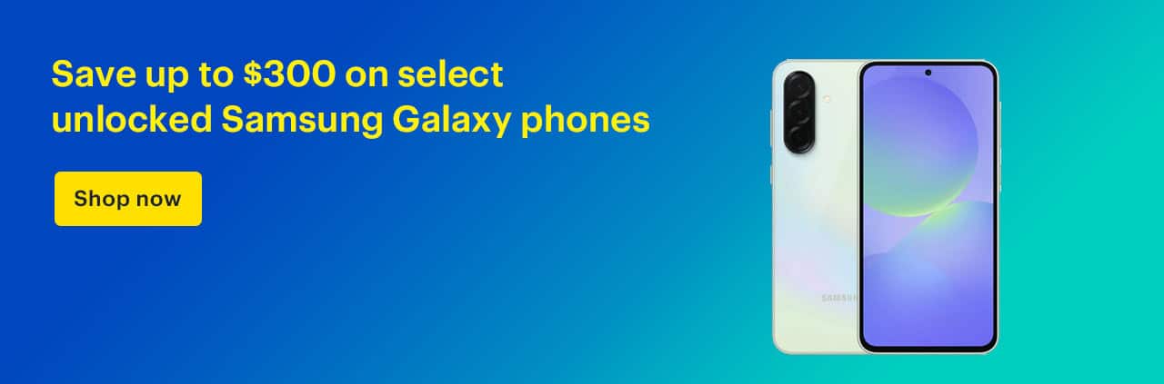 Save up to $300 on select unlocked Samsung Galaxy phones. Shop now.