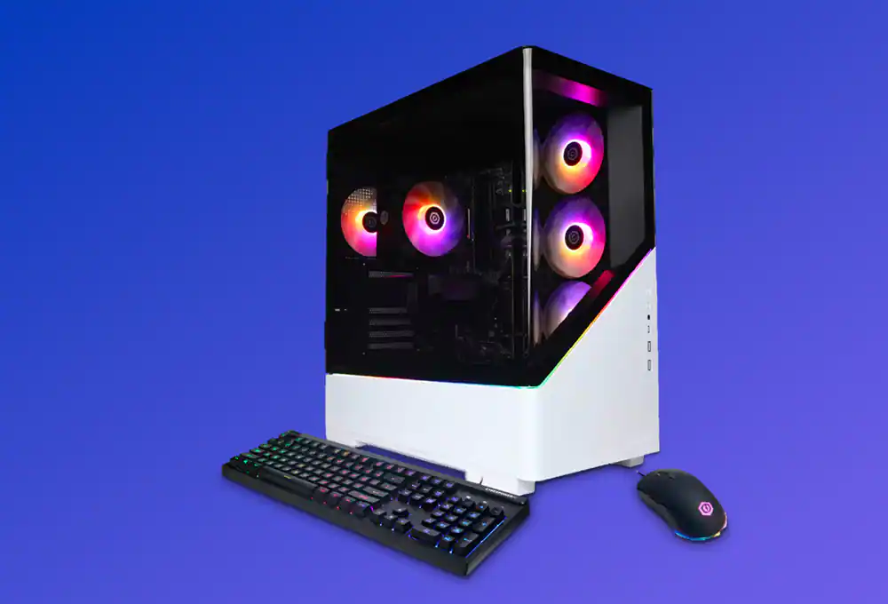 Computer, keyboard and mouse