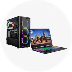 Computer laptop and tower