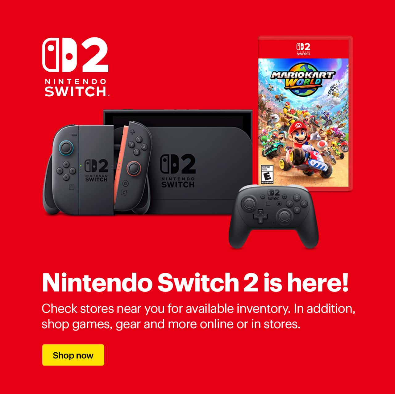 Nintendo Switch 2 is here. Check stores near you for available inventory. In addition, shop games, gear and more online or in stores.