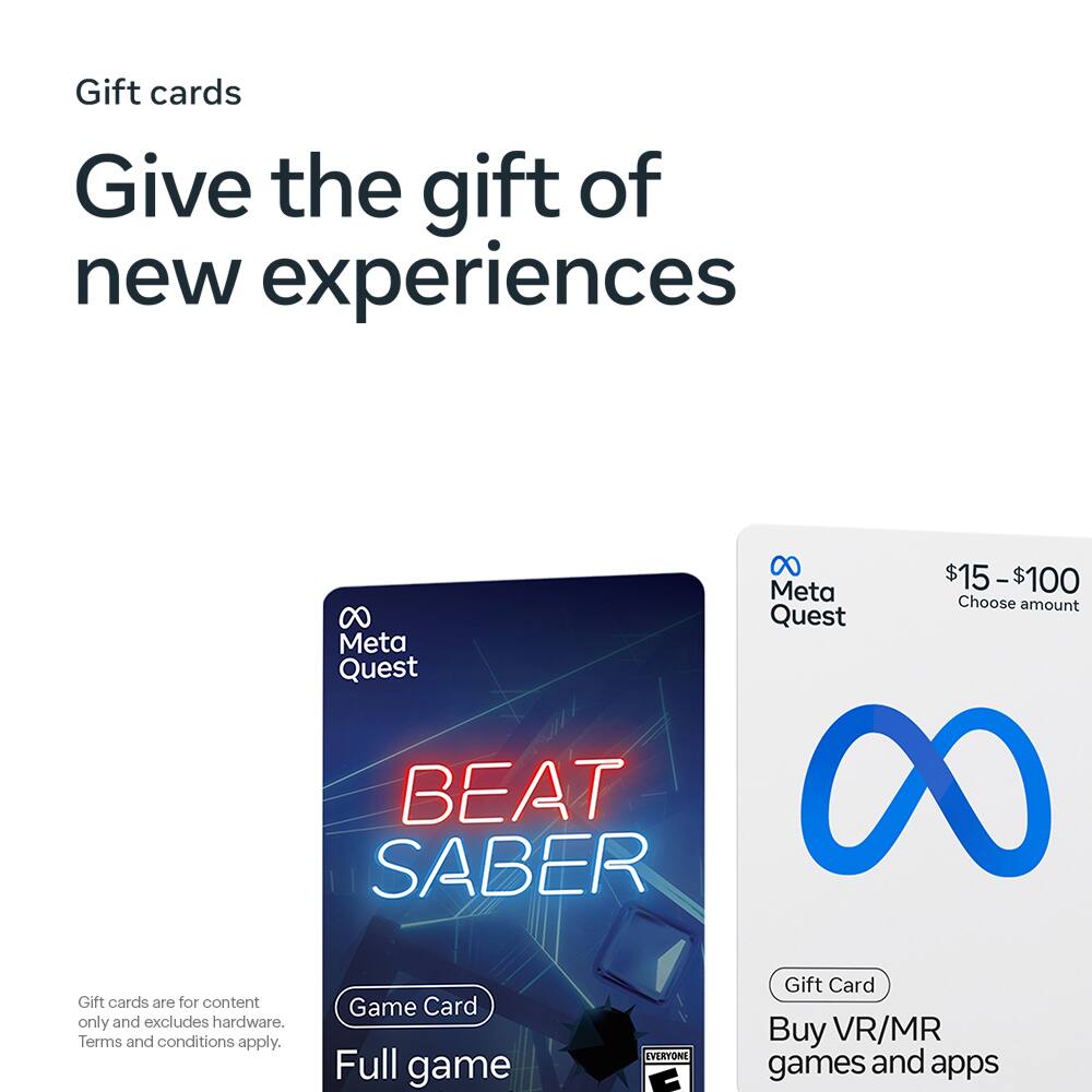 Give the gift of new experiences. Gift cards are for content only and excludes hardware. Terms and conditions apply.