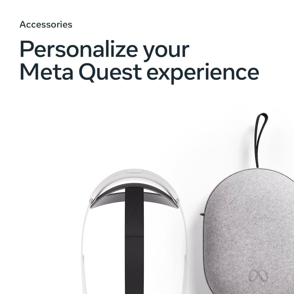 Personalize your Meta Quest experience with accessories. Case and strap. 