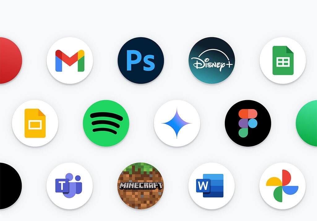 Variety of app icons 