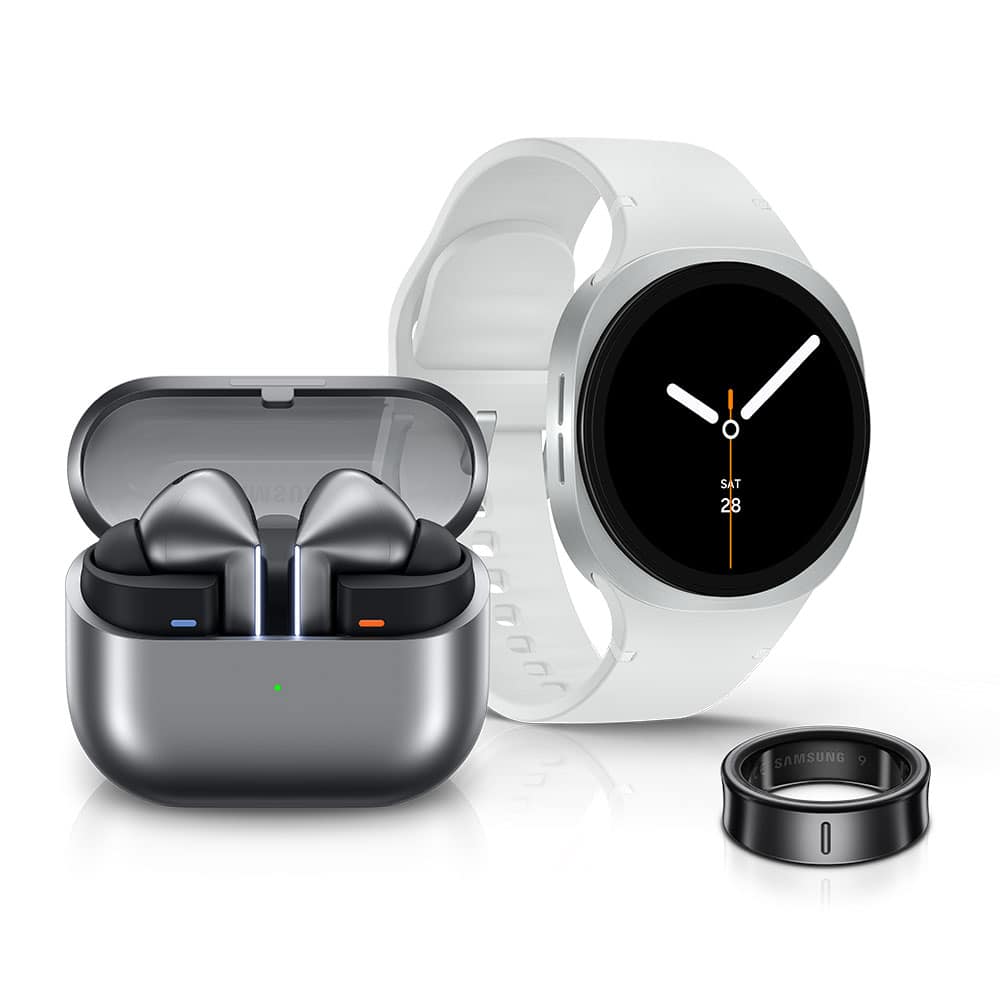 Smartwatch, smart ring, earbuds