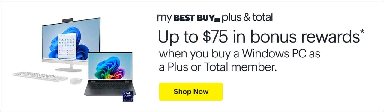 Up to $75 in bonus rewards when you buy a Windows PC as a Plus or Total member. Shop now. Reference disclaimer.