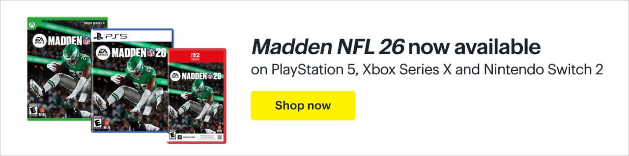 Madden NFL 26 now available on PlayStation 5, Xbox Series X and Nintendo Switch 2. Shop now.