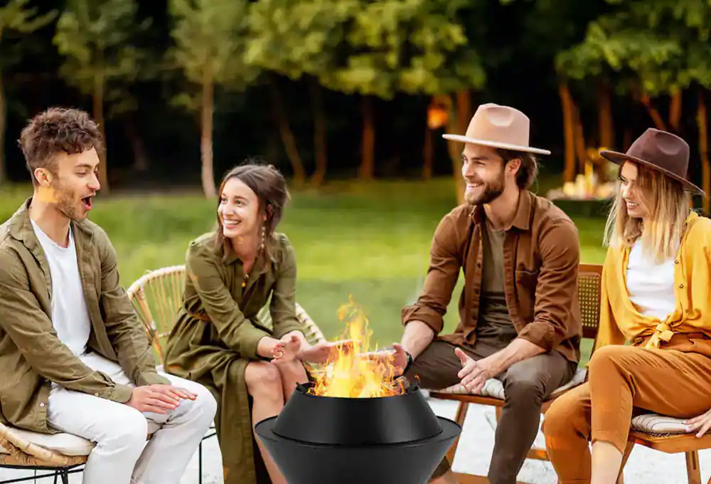 People gathered at an outdoor table
