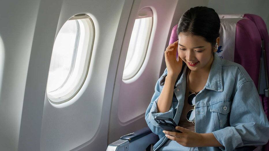 Sitting in Plane Seat