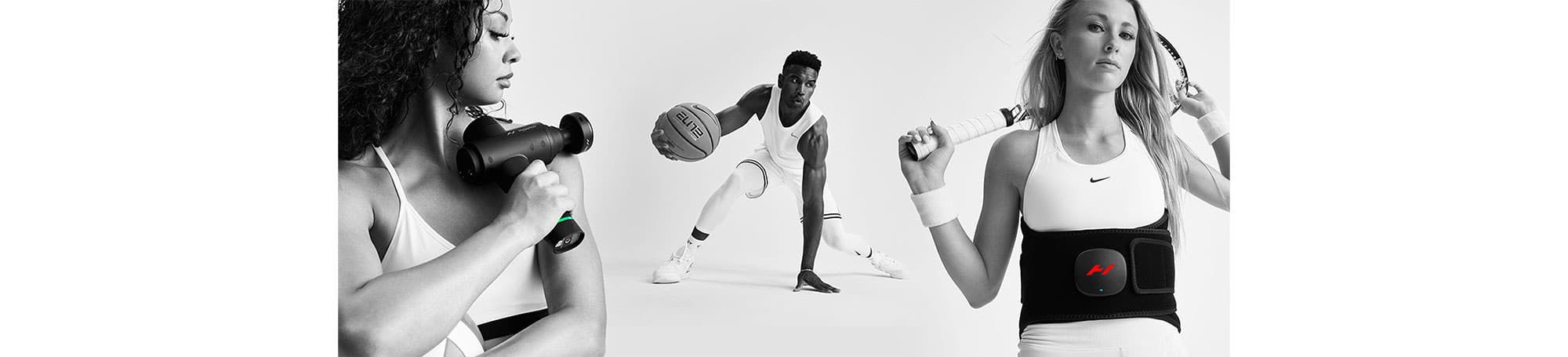 People using workout recovery devices