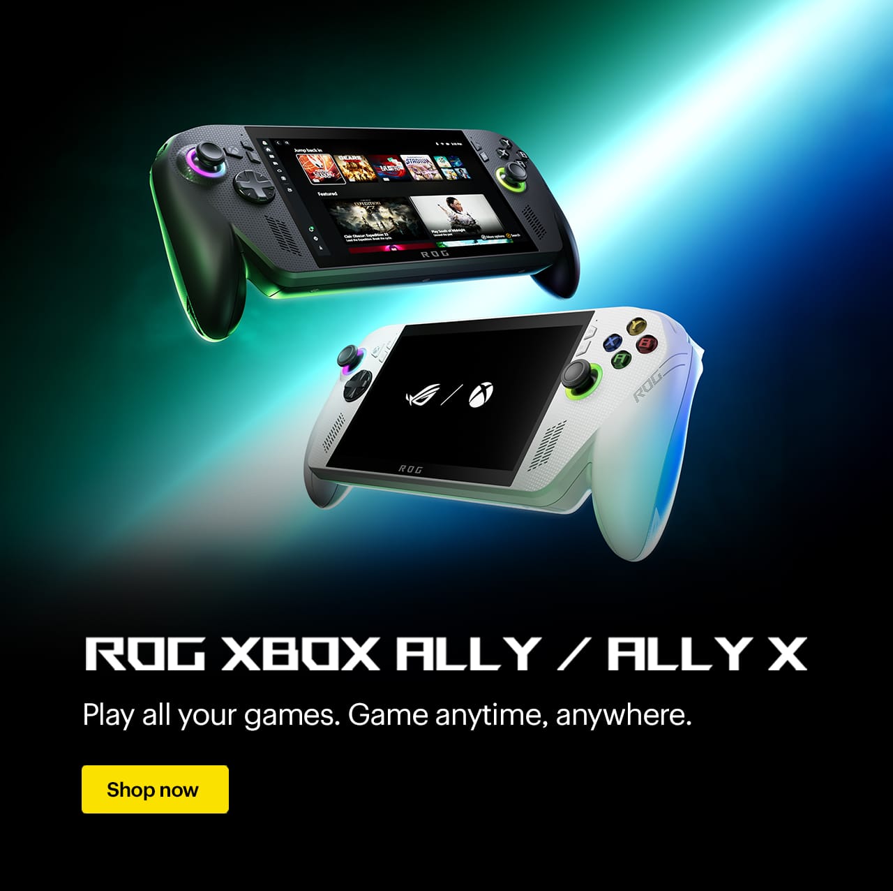 ASUS ROG Xbox Ally and Ally X. Play all your games. Game anytime, anywhere.  Shop now.