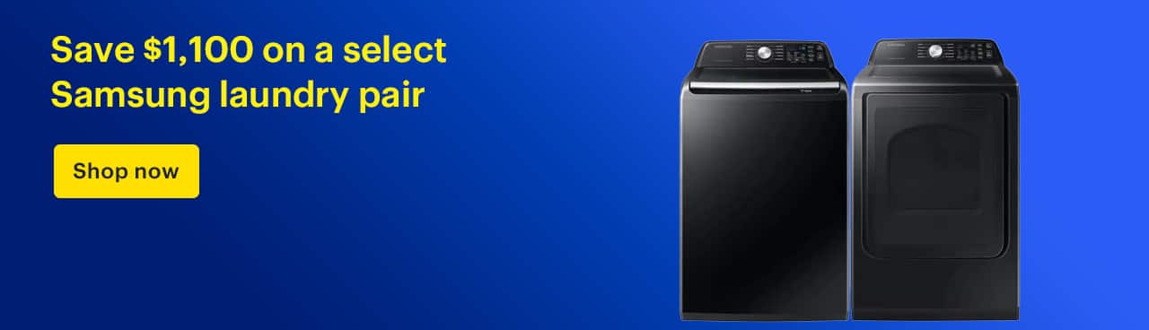 Save $1,100 on a select Samsung laundry pair. Shop now.