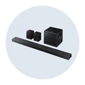 Speakers, soundbar and subwoofer