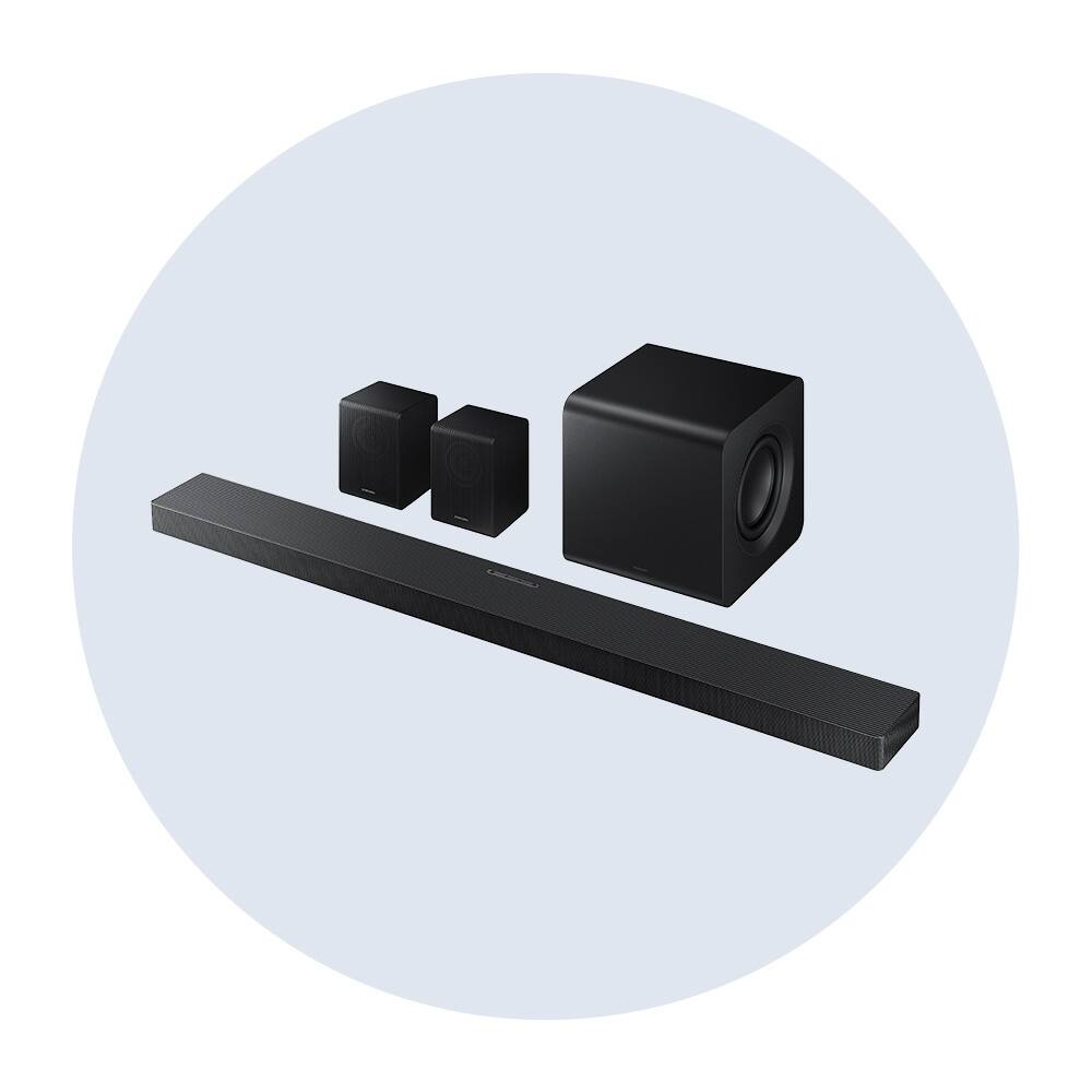 Speakers, soundbar and subwoofer