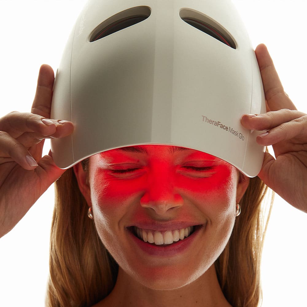 Person wearing skin care mask