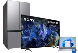 Refrigerator, TV, laptop