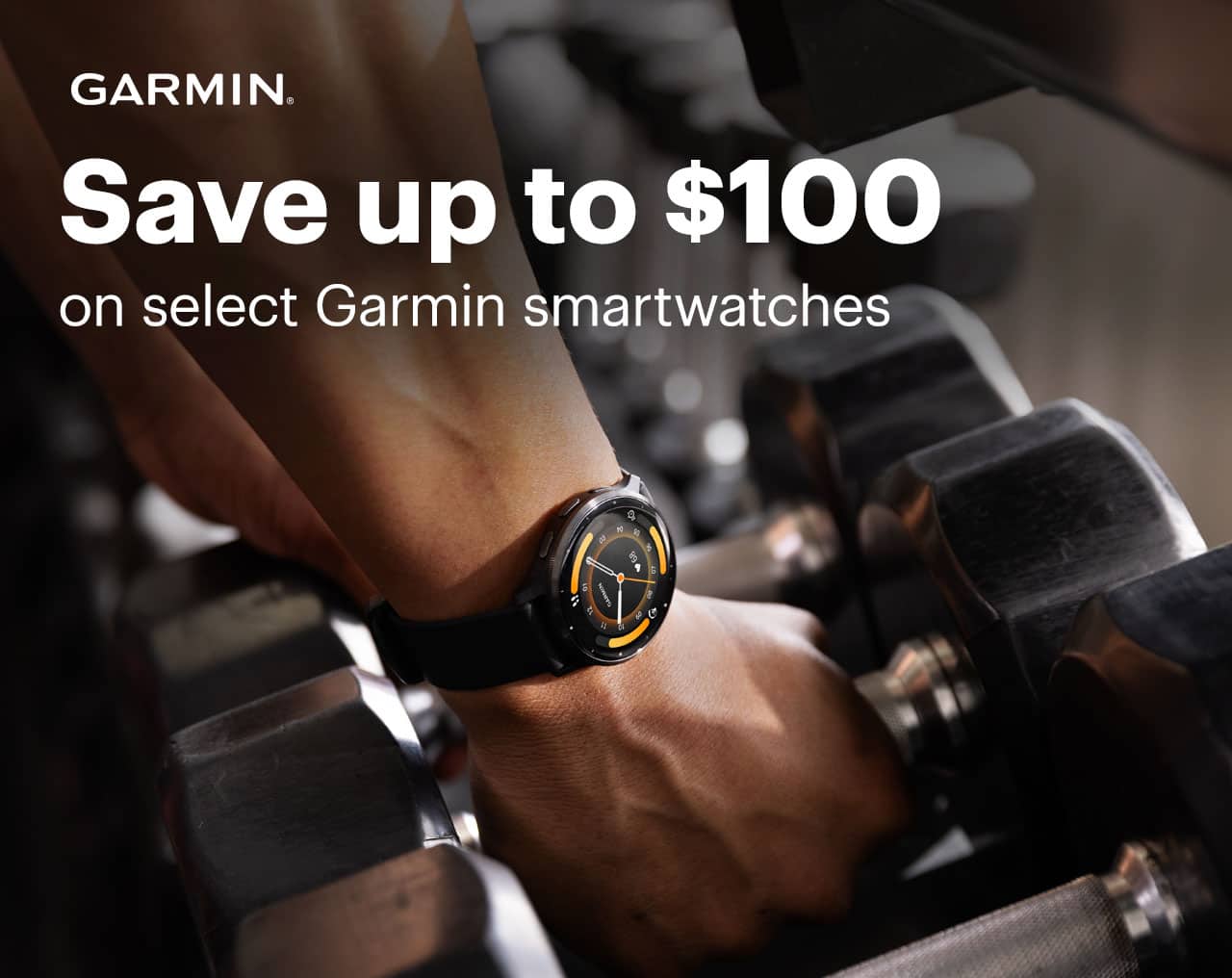 Save up to $100 on select Garmin smartwatches. 