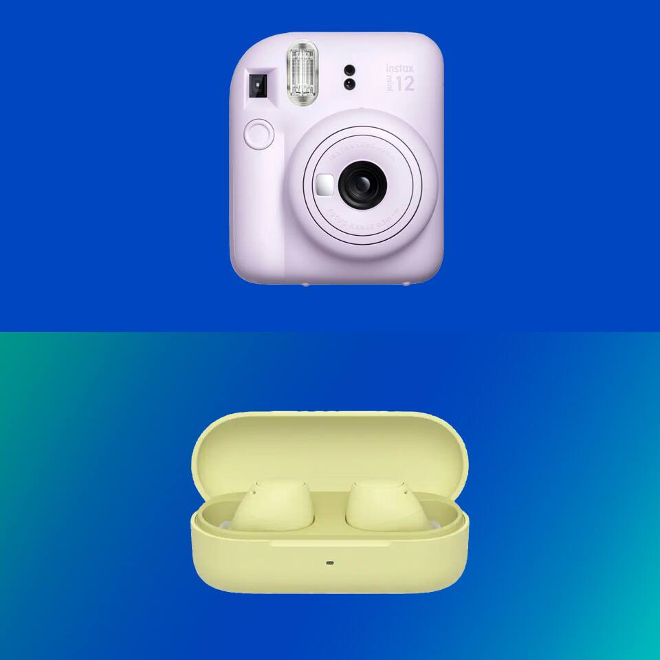 Camera and headphones