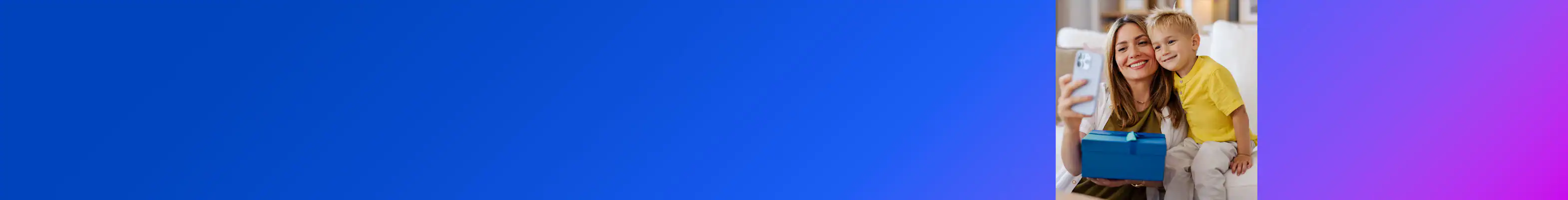 Mom and son taking selfie