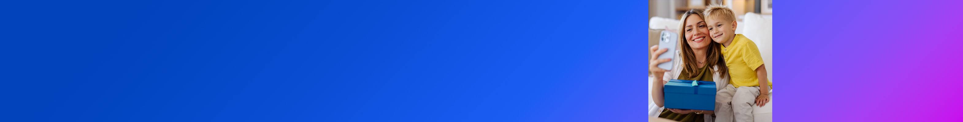 Mom and son taking selfie