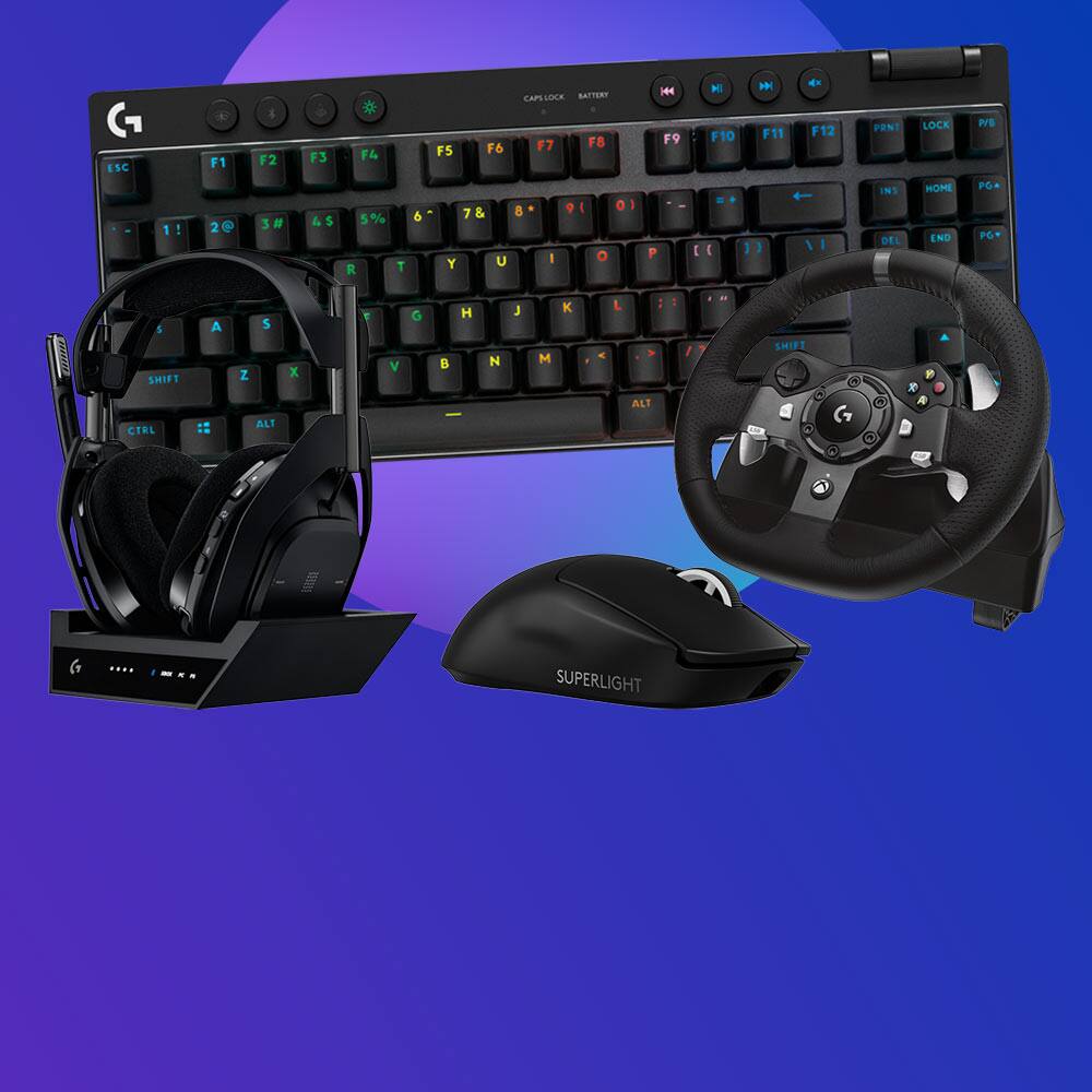 Keyboard, wheel, headset, mouse