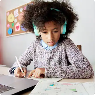 Student wearing headphones