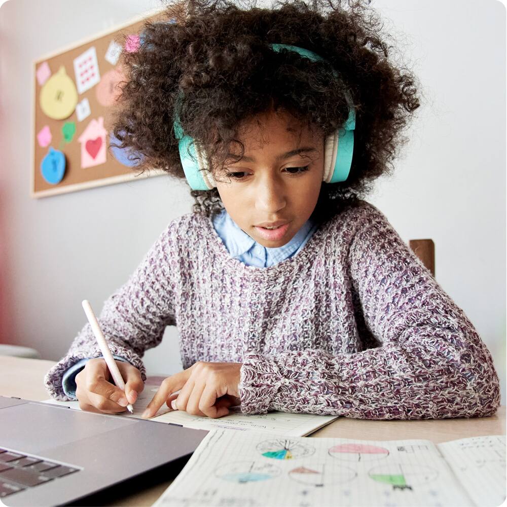 Student wearing headphones