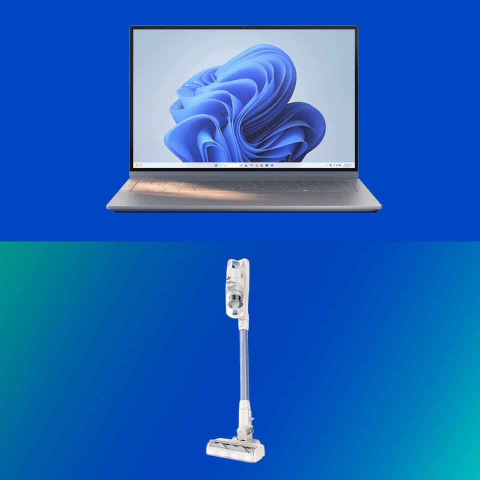 Laptop and vacuum 