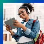 Girl looking at laptop